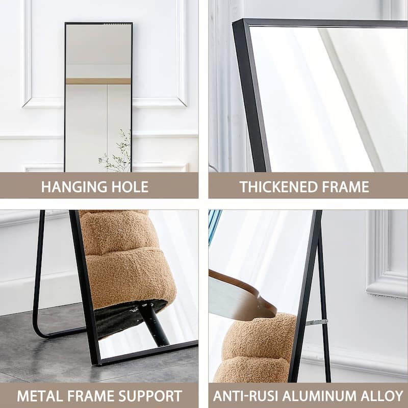 Aluminum Alloy Metal Frame Wall Mounted Full Body Mirror