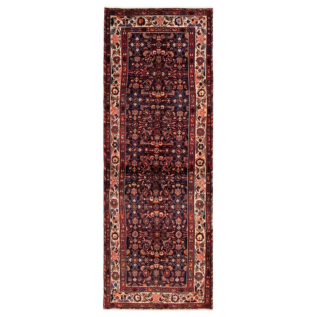 ECARPETGALLERY Hand-knotted Andelz Navy Wool Rug - 3'7 x 10'0