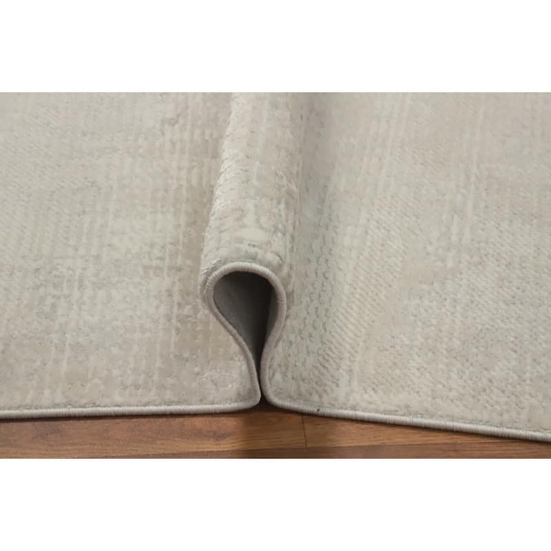 Machine Made Oriental Polyester Carpet Modern Contemporary Beige & Ivories Modern Area Rug - 7' 5'' X 5' 2''