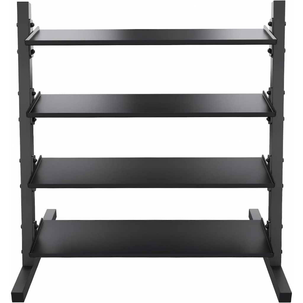 Power Systems 4-Tier Dumbbell Storage Rack, Steel Weight Tree Rack for Neoprene & Vinyl, 1-15 lb, Black - Medium