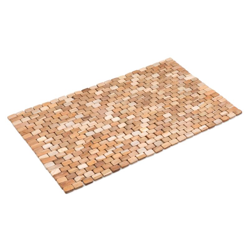 Novica Handmade The Pathway Teak Wood Mat