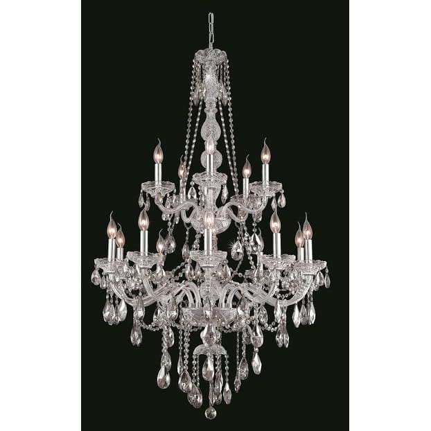 Fleur Illumination Collection Chandelier D:33in H:52in Lt:15 Chrome Finish