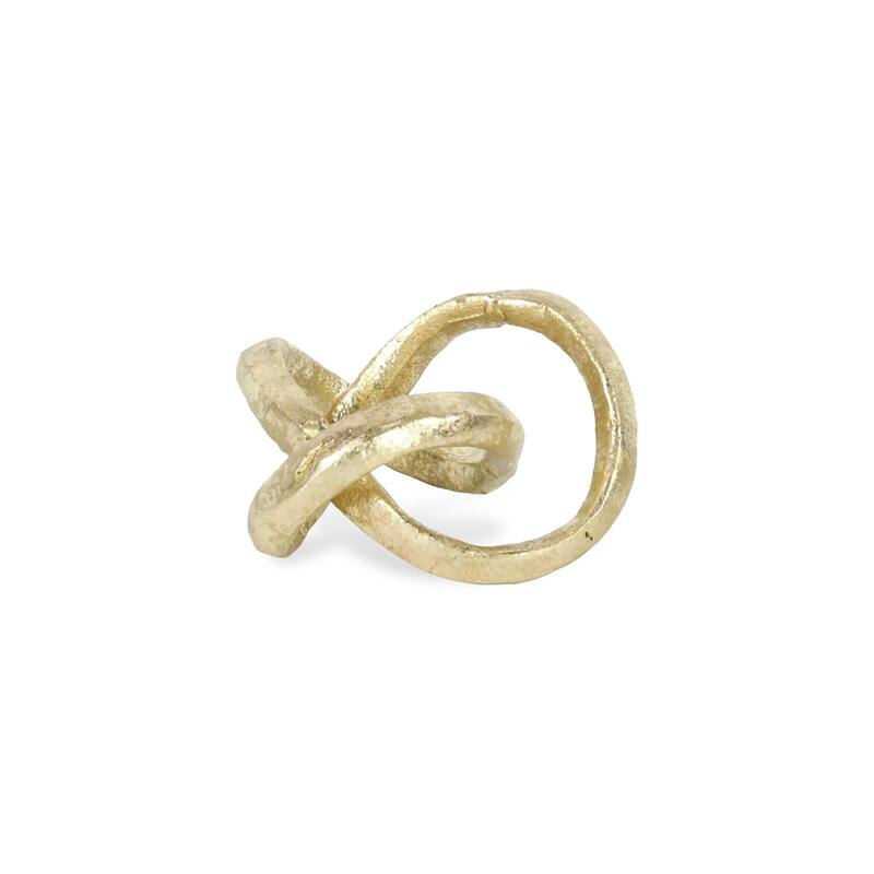 HomeRoots 6" Gold Cast Iron Modern Abstract Infinity Knot Tabletop Sculpture - 5.75' X '3.25' X '5.25