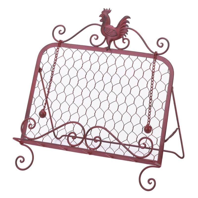 Rooster Cookbook Stand - 13.25" - Red