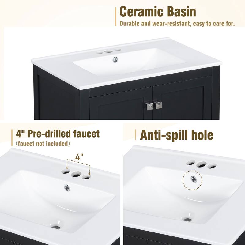 30" Bathroom Vanity with Single Sink