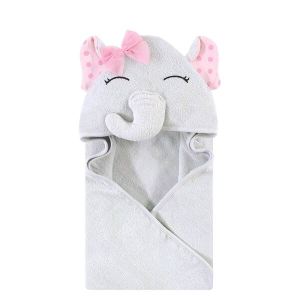 slide 1 of 1, Hudson Baby Infant Girl Cotton Rich Animal Face Hooded Towel, Pink Dots Pretty Elephant, One Size One Size - Pink Dots Pretty Elephant