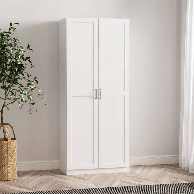 Manhattan Comfort Cornelia Modern Adjustable Shelf Storage Closet 2.0 - White Single
