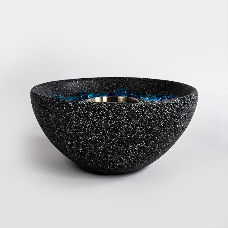 Tabletop Fire Pit Black, Table Top Fire Bowl Outdoor & Indoor Portable Ethanol Fireplace Alcohol Fire Pot - 10.83x11.42x5.91
