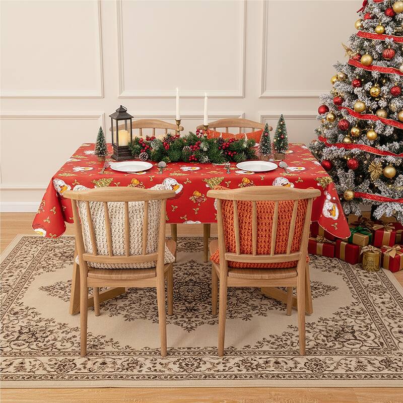 Ray Star Happy Christmas tablecloth Festival - Red