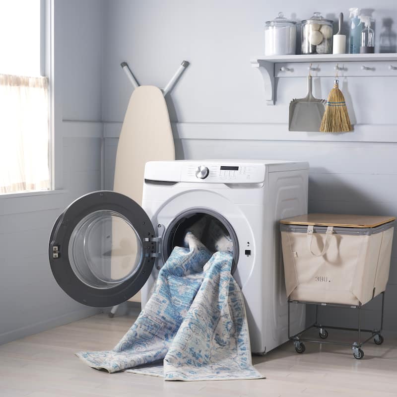 Martha Stewart Himkea Machine Washable & Slip Resistant Rug - 2' x 5' - Grey/Turquoise