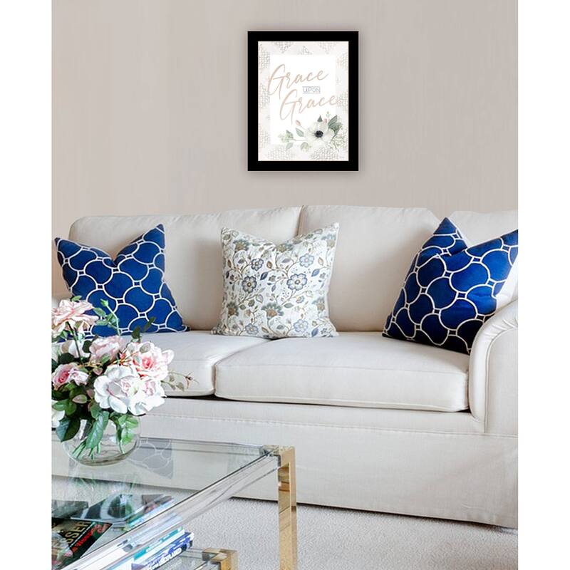 TrendyDecor4U Contemporary "Grace Upon Grace" Framed Print Wall Art