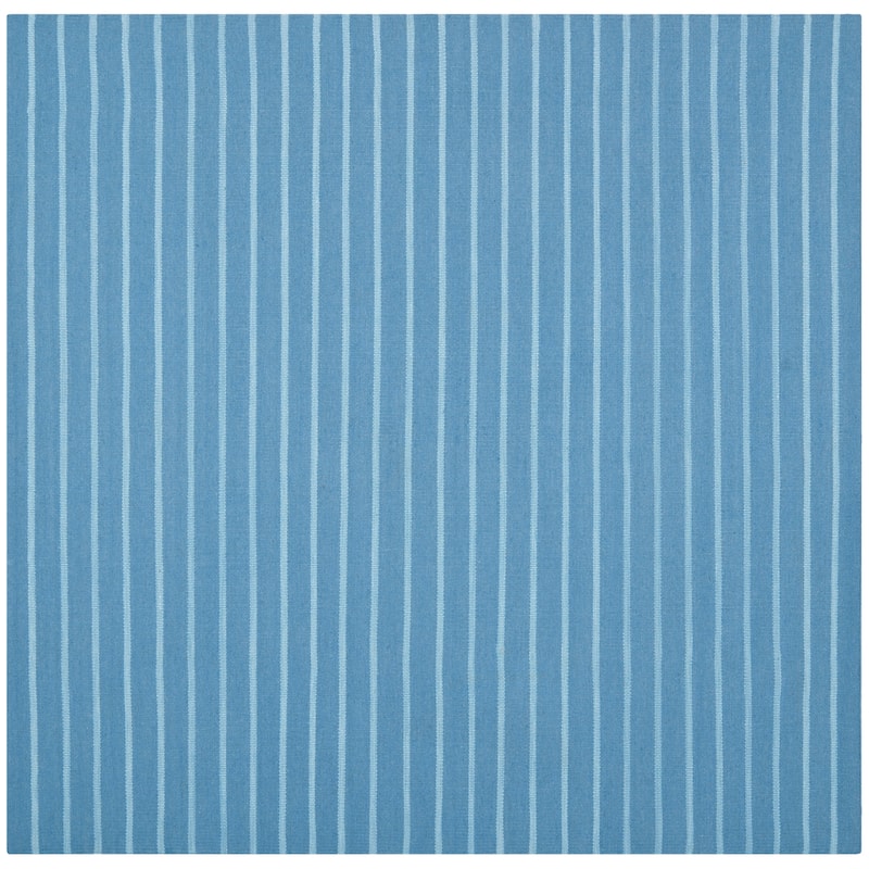 SAFAVIEH Handmade Flatweave Dhurries Purvoleta Modern Wool Rug - 6' Square - Blue