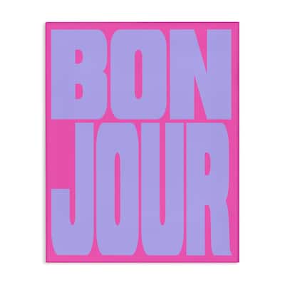 Stupell Bonjour Pink & Blue Canvas Wall Art Design By House of Lulu