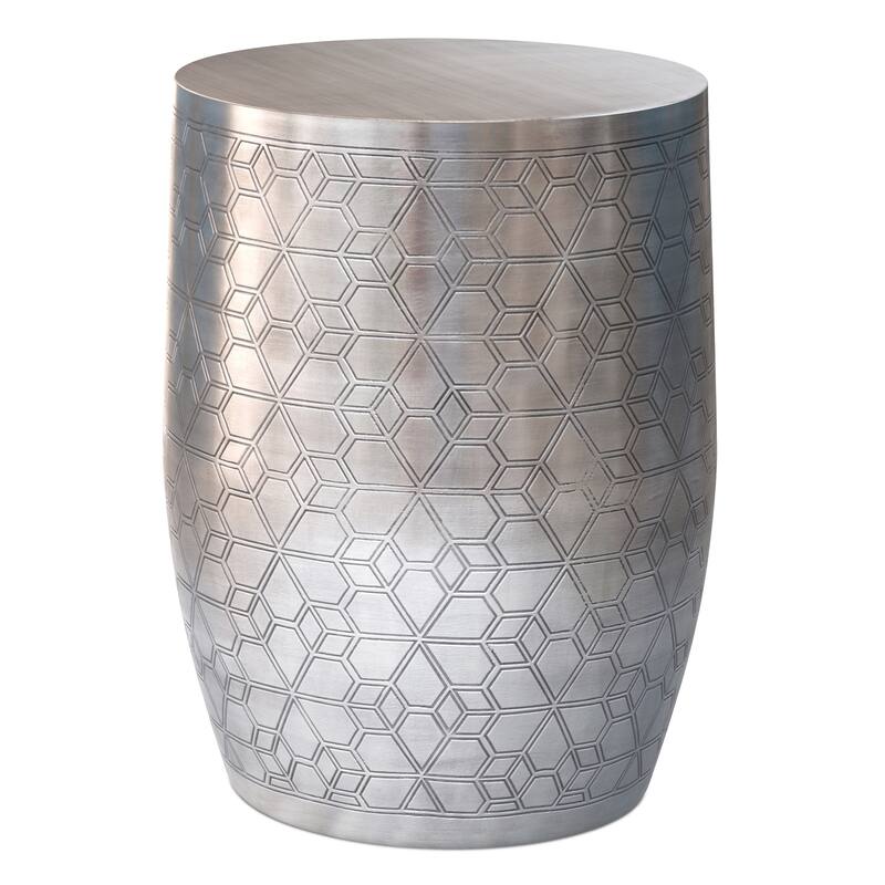 WYNDENHALL Jean 15" Wide Tribal Pattern Metal Accent Table & Assembled - 15"w x 15" d x 20" h