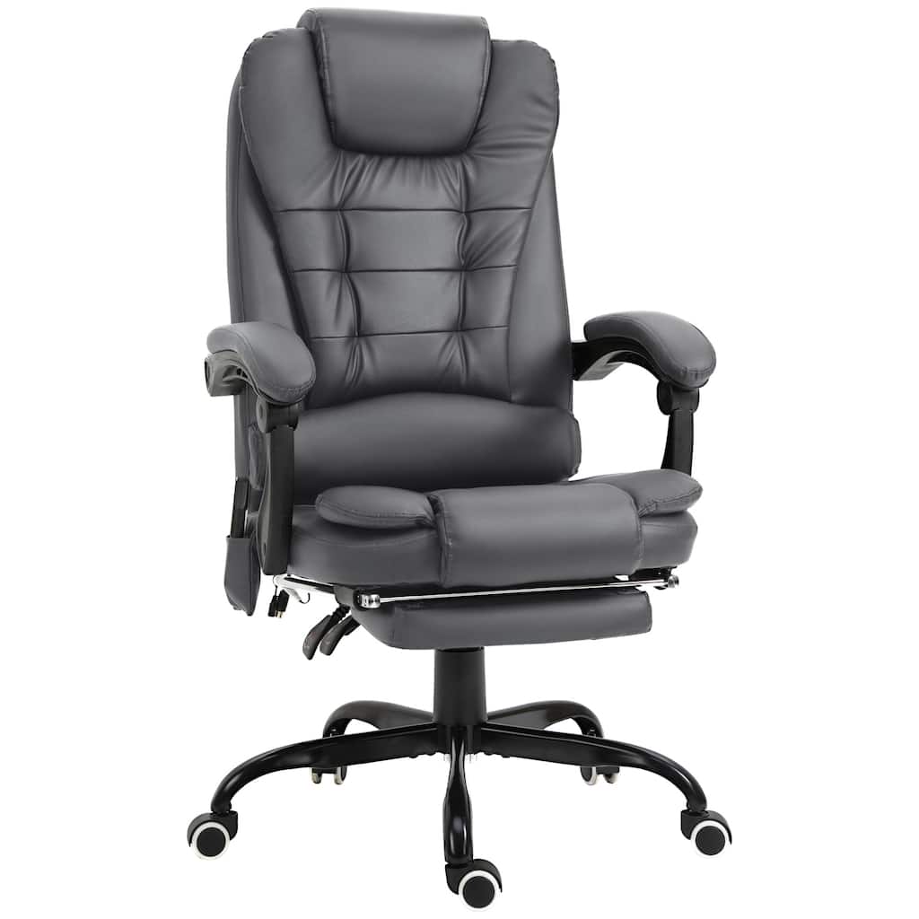 7 Point Vibration Massage Office Chair Reclining Back Office Chair with Lumbar Support, Headrest and Footrest, for Office