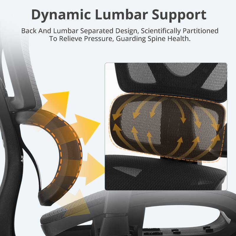 Multi-Functional Ergonomic Office Chair w/Adjustable Support&Hidden Footrest