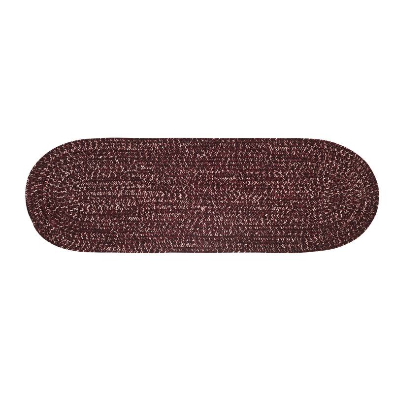 Better Trends Chenille Tweed & Solid Braid 100% Polyester Stain Resistant, Double Sided Reversible Indoor Area Rug - 24" x 72" Runner - Burgundy & Mauve