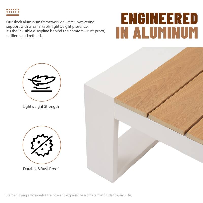 Modern 2-Piece Outdoor Conversation Set with Coffee Table