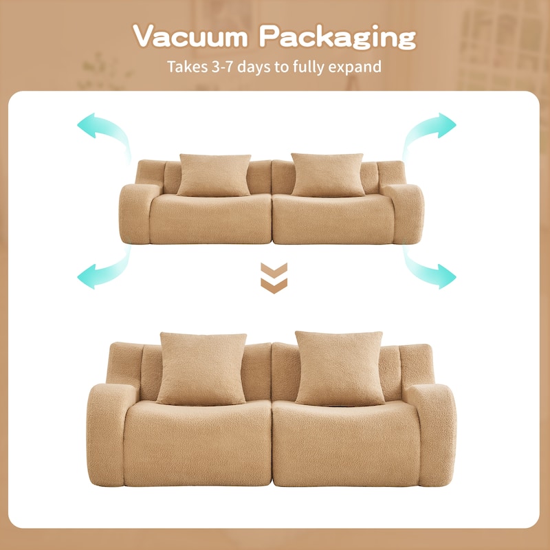 GDF Studio - Fairford 2-Seat Modular Sofa With Curved Armrests & Non-Slip Base