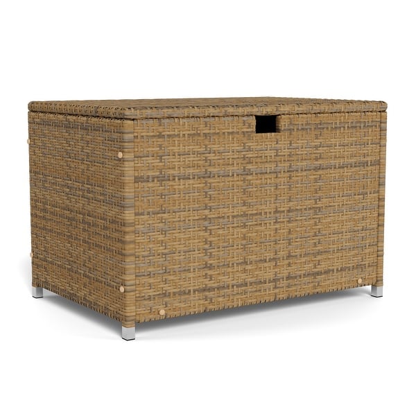 slide 2 of 9, Stonewick Tree Bark Outdoor Wicker Medium Storage Box