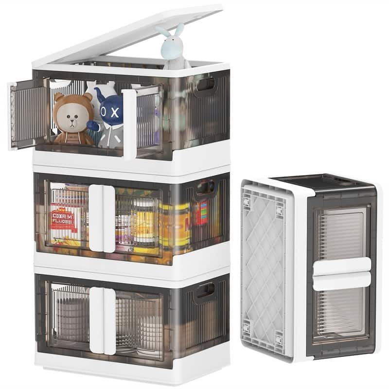 Storage Bins with Lids and Wheels - 12"D x19"W x 12"H - White