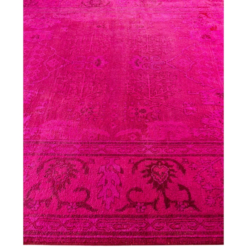 Overdyed One-of-a-Kind Hand-Knotted Area Rug - Pink - 6' 4" x 8' 7"