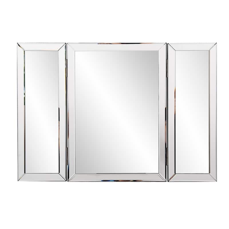Allan Andrews Copper Grove Bromley Trifold Table Top Vanity Mirror - Mirrored