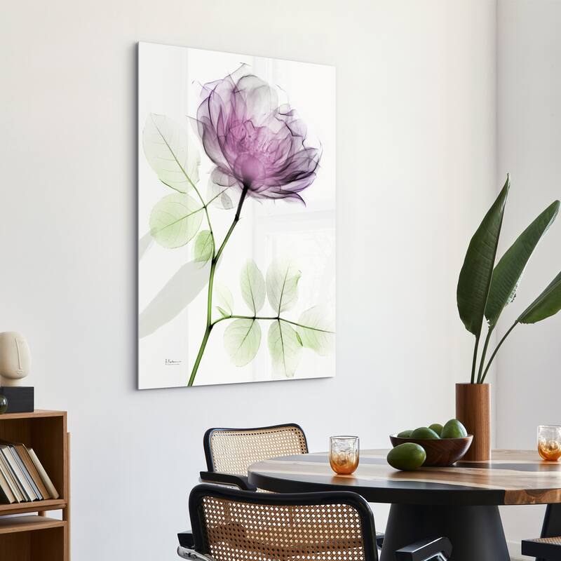 "Rose Dynasty 1" Frameless Free Floating Tempered Glass Panel Graphic Wall Art