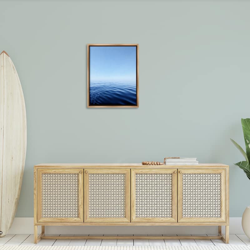 Stupell Cool Blue Ocean Ripples Framed Floater Canvas Wall Art Design By Kali Wilson