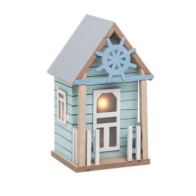 Light Up Led Beach Bungalow Accent Table Sign Ocean Coastal House 6.02 x 10.23 x 4.92 Inches.