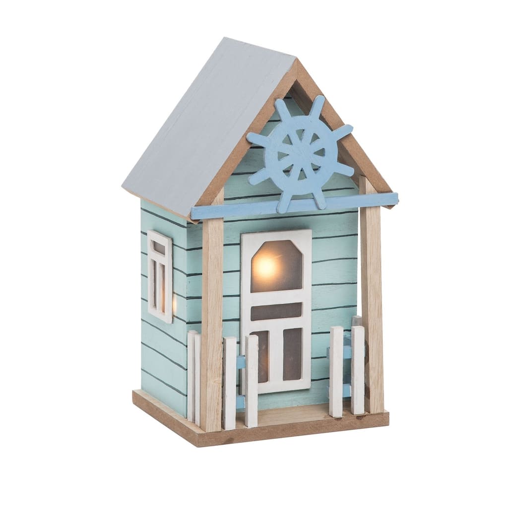 Light Up Led Beach Bungalow Accent Table Sign Ocean Coastal House 6.02 x 10.23 x 4.92 Inches.