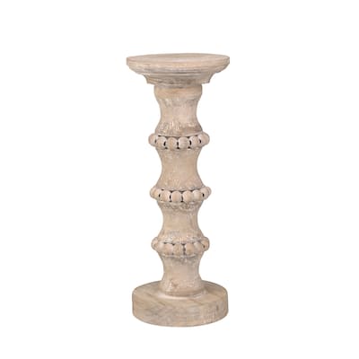Sagebrook Home Artisanal Wood Pillar Candle Holders