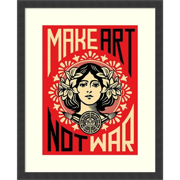 Framed Art Print 'Make Art Not War' by Shepard Fairey 24 x 30-inch. Opens flyout.