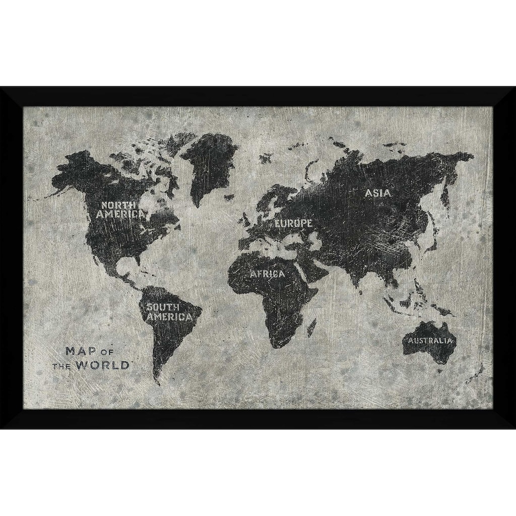 "Grunge World Map" Print on Acrylic
