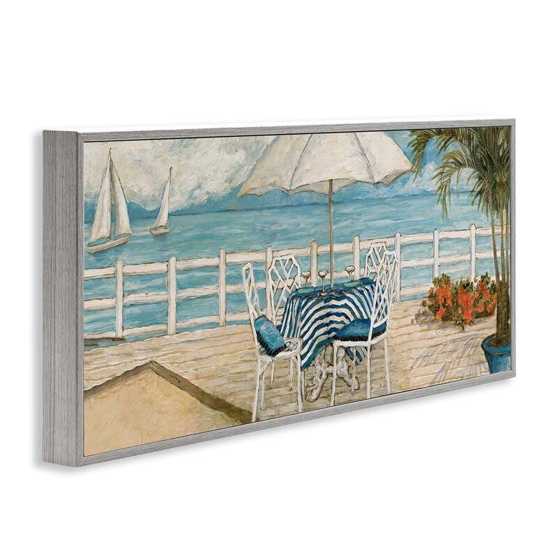 Stupell Coastal Restaurant Overlook Framed Giclee Art Design By Charlene Olson
