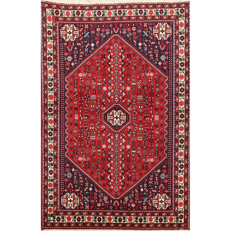 Vegetable Dye Tribal Abadeh Nafar Persian Area Rug Wool Handmade - 3'4" x 4'10"