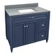 preview thumbnail 45 of 109, Vail 37" Bathroom Vanity with Cultured Marble Top Sink w/ Backsplash in White with White Basin
