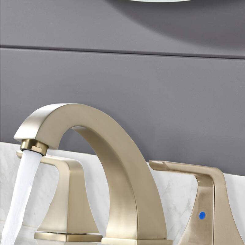 Modern 2 Handle Bathroom Sink Faucet with Pop Up Drain and Waterline, Anti Oxidation and Anti Corrosion