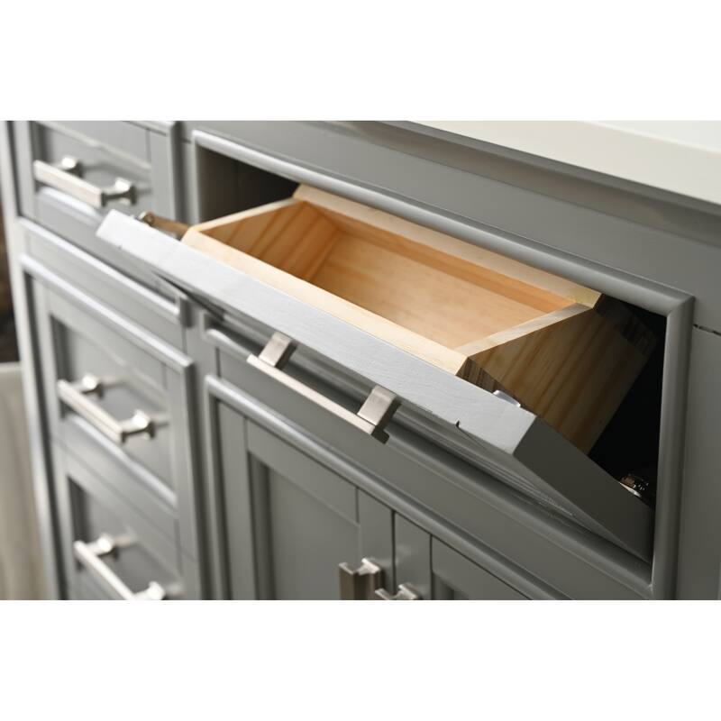 84" Milano Classic Double Bathroom Vanity in Gray