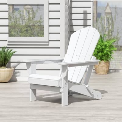 POLYTRENDS Laguna Folding Poly Eco-Friendly All Weather Outdoor Adirondack Chair