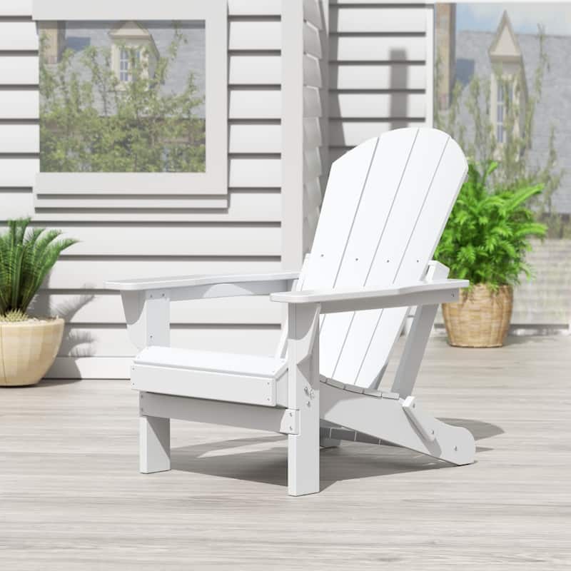 POLYTRENDS Laguna Folding Poly Eco-Friendly All Weather Outdoor Adirondack Chair