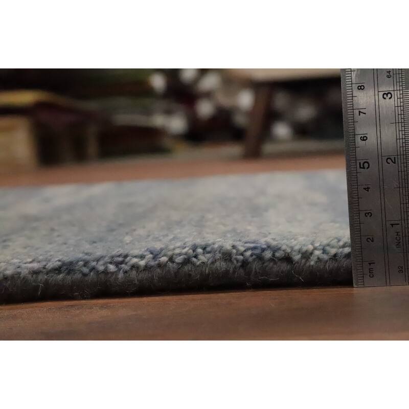 Hand Knotted Oriental 100% Wool Carpet Modern Abstract Greys & Charcoal Gabbeh Area Rug - 3' 2'' X 2' 2''