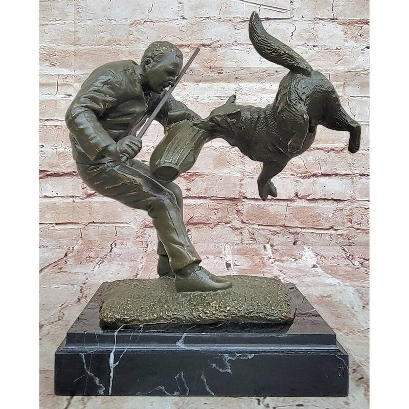 Dog Trainer With Police Dog Bronze Sculpture - Dynamic Canine Training Art