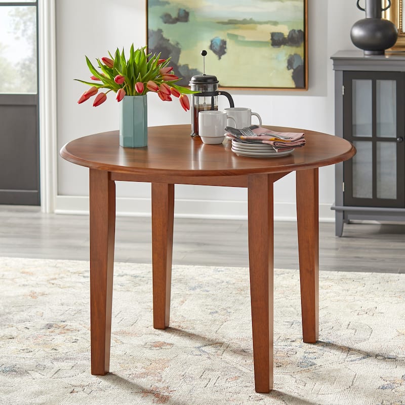Simple Living Rollo Solid Wood Drop Leaf Dining Table - Walnut