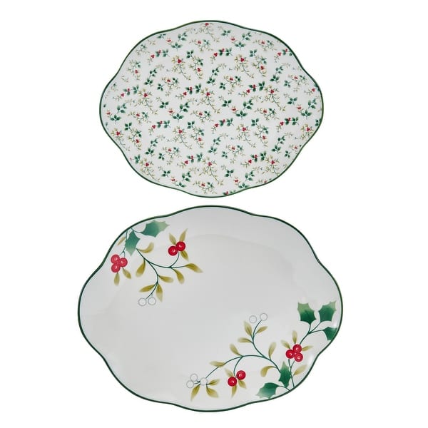 slide 2 of 3, Pfaltzgraff Winterberry Large Platter and Small Platter Set