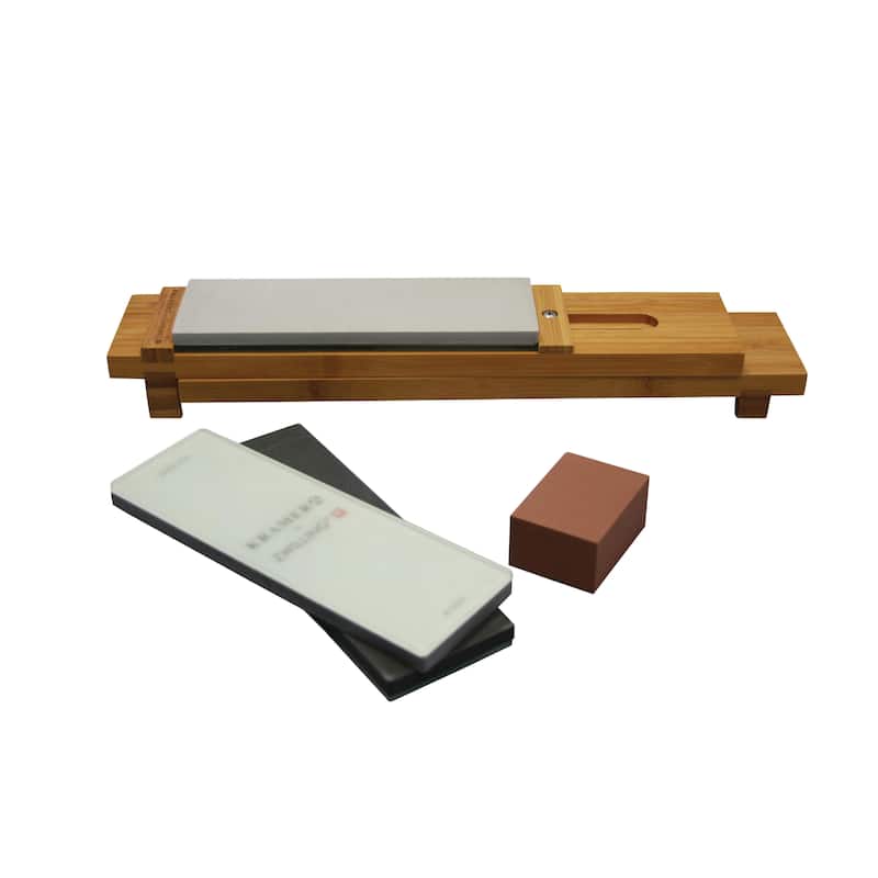 KRAMER by ZWILLING 6-pc Glass Water Stone Sharpening Set - Wood - Wood - 6-pc