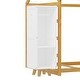 preview thumbnail 11 of 26, Twin Size House Bed Wooden Kids Bed Floor Bed with Fence and Semi-Enclosed Roof, 2 Movable Wardrobes Practical and Functional