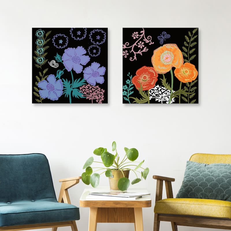 Flowers 3 & flowers 5 by Maret Hensick Canvas Art Prints