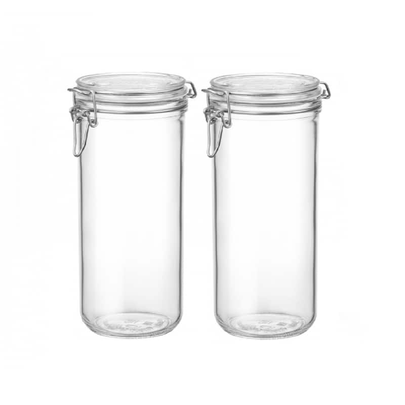 Bormioli Rocco Set of 2 Fido Cylinder Jars - 33.75 oz