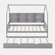 preview thumbnail 38 of 54, Wooden Twin Size House Bed with Trundle,Kids Bed with Shelf